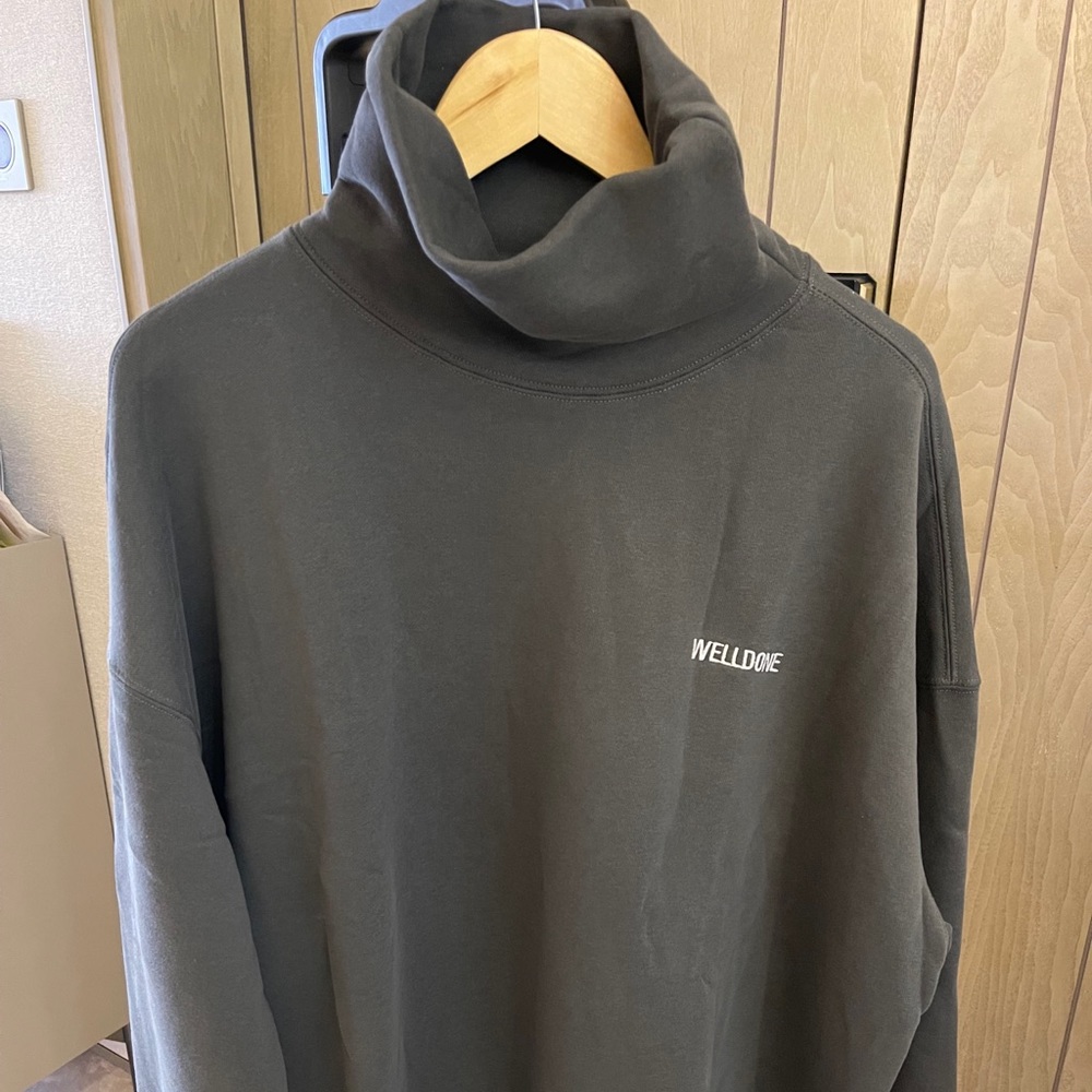 Welldone Long Sleeve Sweater Men, Large Gray High Neck Winter Warm Oversized